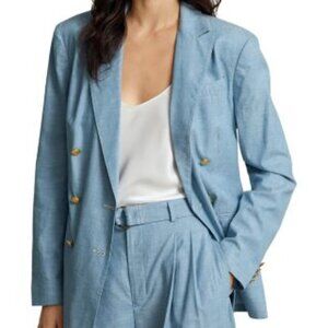 NWOT  Polo Ralph Lauren Chambray Double Breasted Blazer Size 10